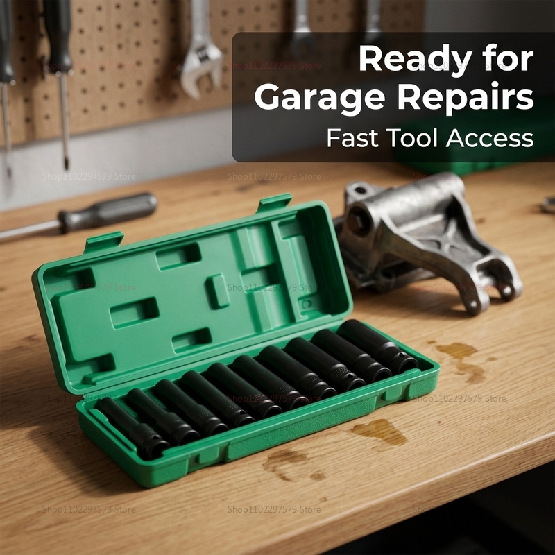 Spark Plug Socket Set - 10個入りソケットレンチセット 8-24mm 調整可能な空気圧式ハンドツール 自動車機械修理キット ガレージ、車、バイク、オートバイ用
