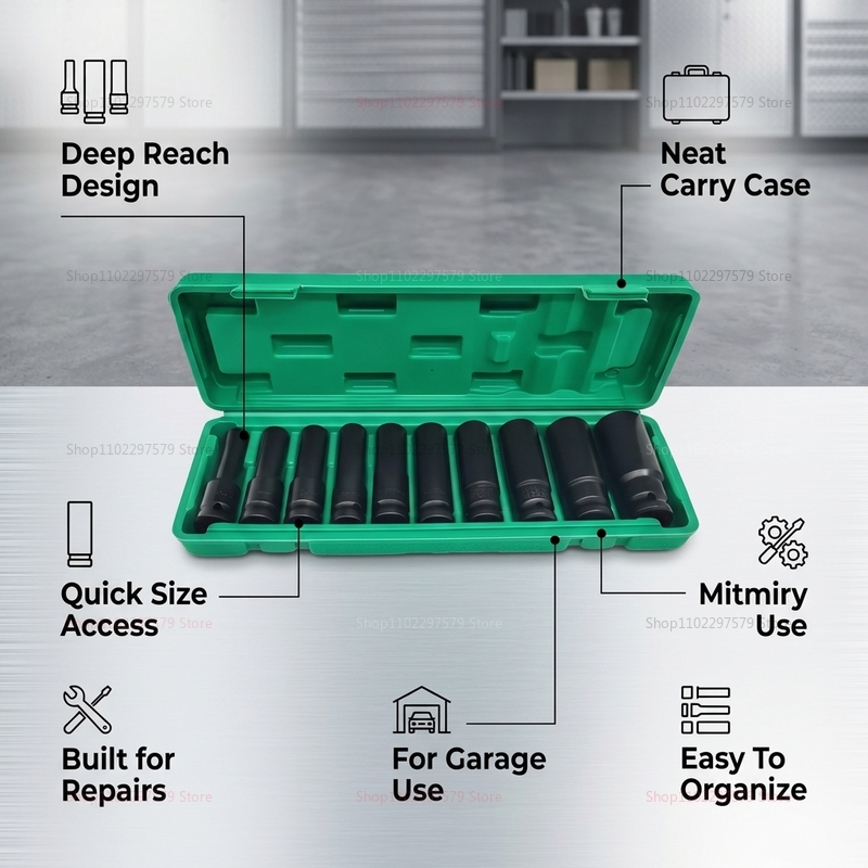 10個入りソケットレンチセット 8-24mm 調整可能な空気 - Spark Plug Socket Set のレビューと価格